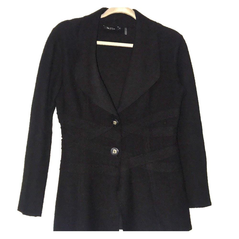Black jacket with design in the front and back